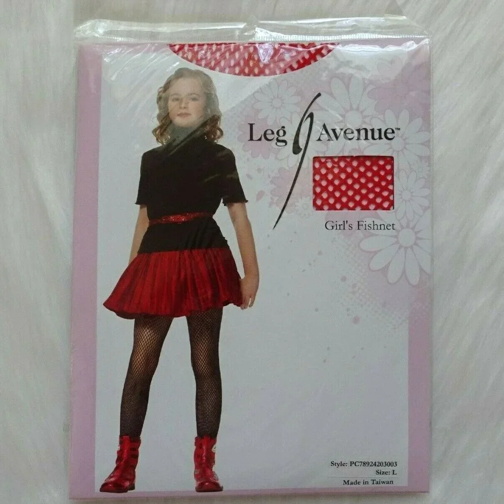 Clearance!💎5/$25 Leg Avenue Girl's Fishnet Pantyhose Red